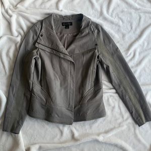 Bagatelle Real Leather Gray Jacket Size Medium